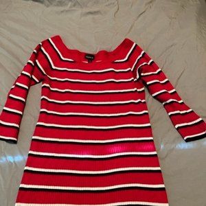 Torrid Sweater, striped black and red